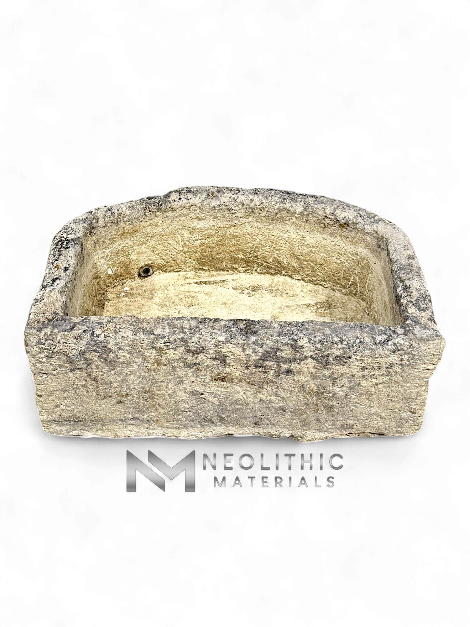Antique French Limestone Half Moon Trough - Image 7